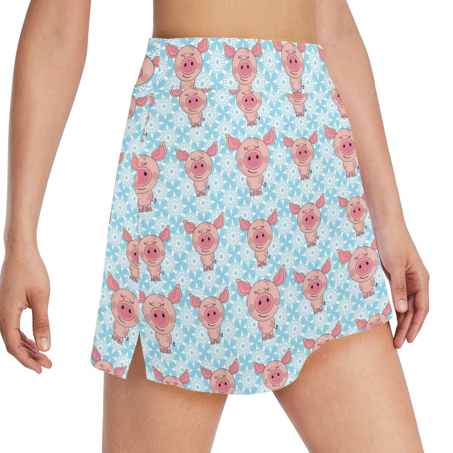 Pig Print Design LKS402 17" Golf & Pickleball Skort with Pockets