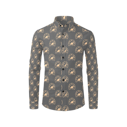 Horseshoe Print Design LKS306 Men's Long Sleeve Dress Shirt