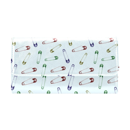 Safety Pin Print Design LKS303 Women's Trifold Wallet