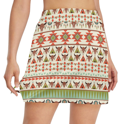 American indian Ethnic Pattern 17" Golf & Pickleball Skort with Pockets
