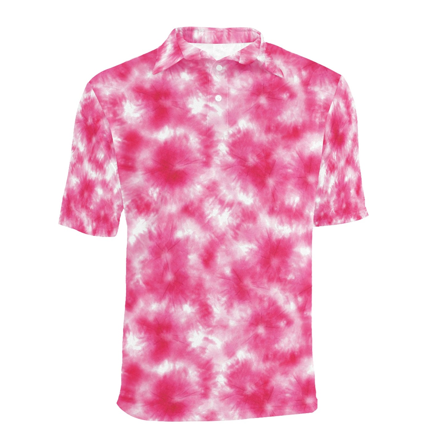 Tie Dye Pink Print Design LKS304 Men Polo Shirt