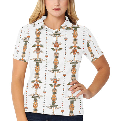 Totem Print Design LKS302 Women's Polo Shirt