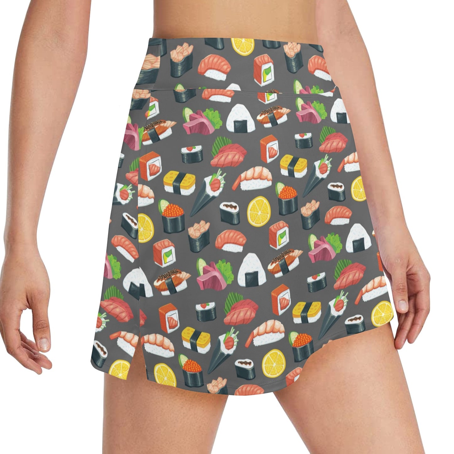 Sushi Pattern Print 17" Golf & Pickleball Skort with Pockets