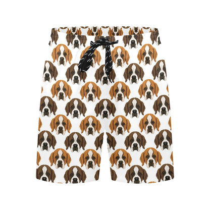 St Bernards Print Design LKS301 Men's Swim Trunks Beach Shorts