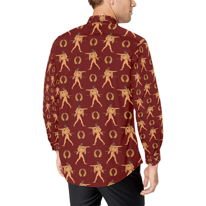 Ancient Greek Print Design LKS307 Men's Long Sleeve Dress Shirt