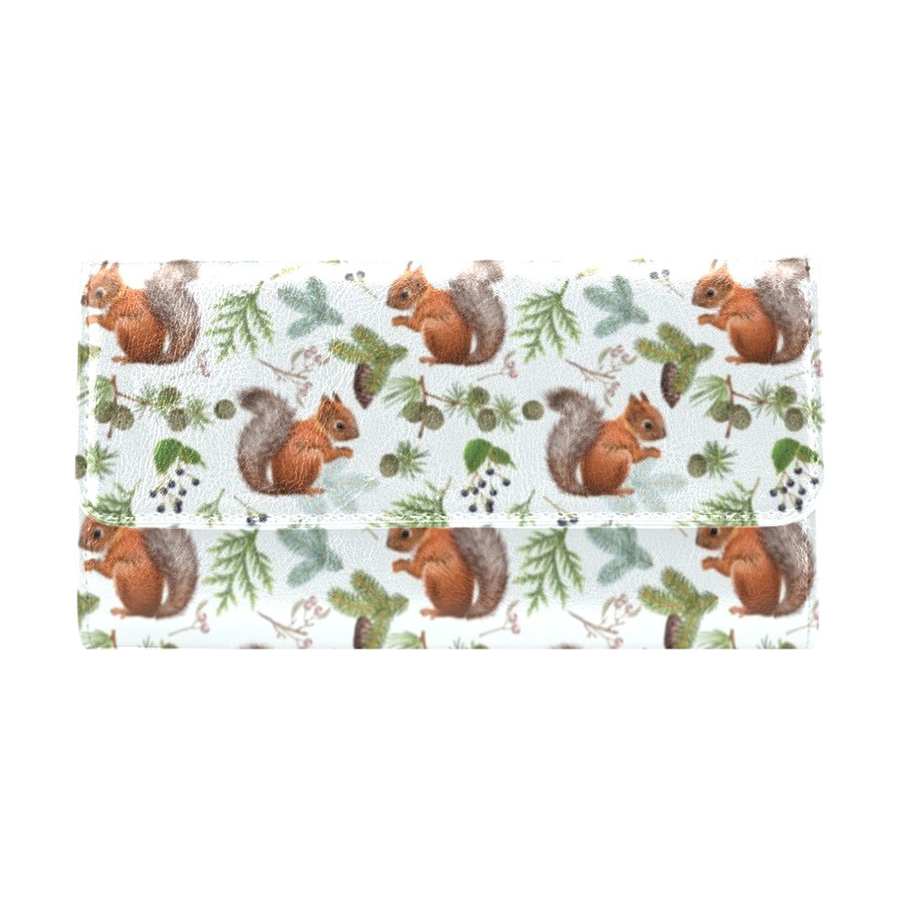Squirrel Print Design LKS308 Women's Trifold Wallet