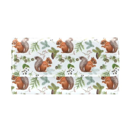 Squirrel Print Design LKS308 Women's Trifold Wallet