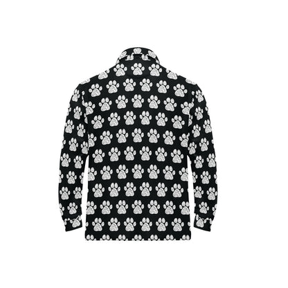 Paw Pattern Print Design A02 Long Sleeve Polo Shirt For Men's