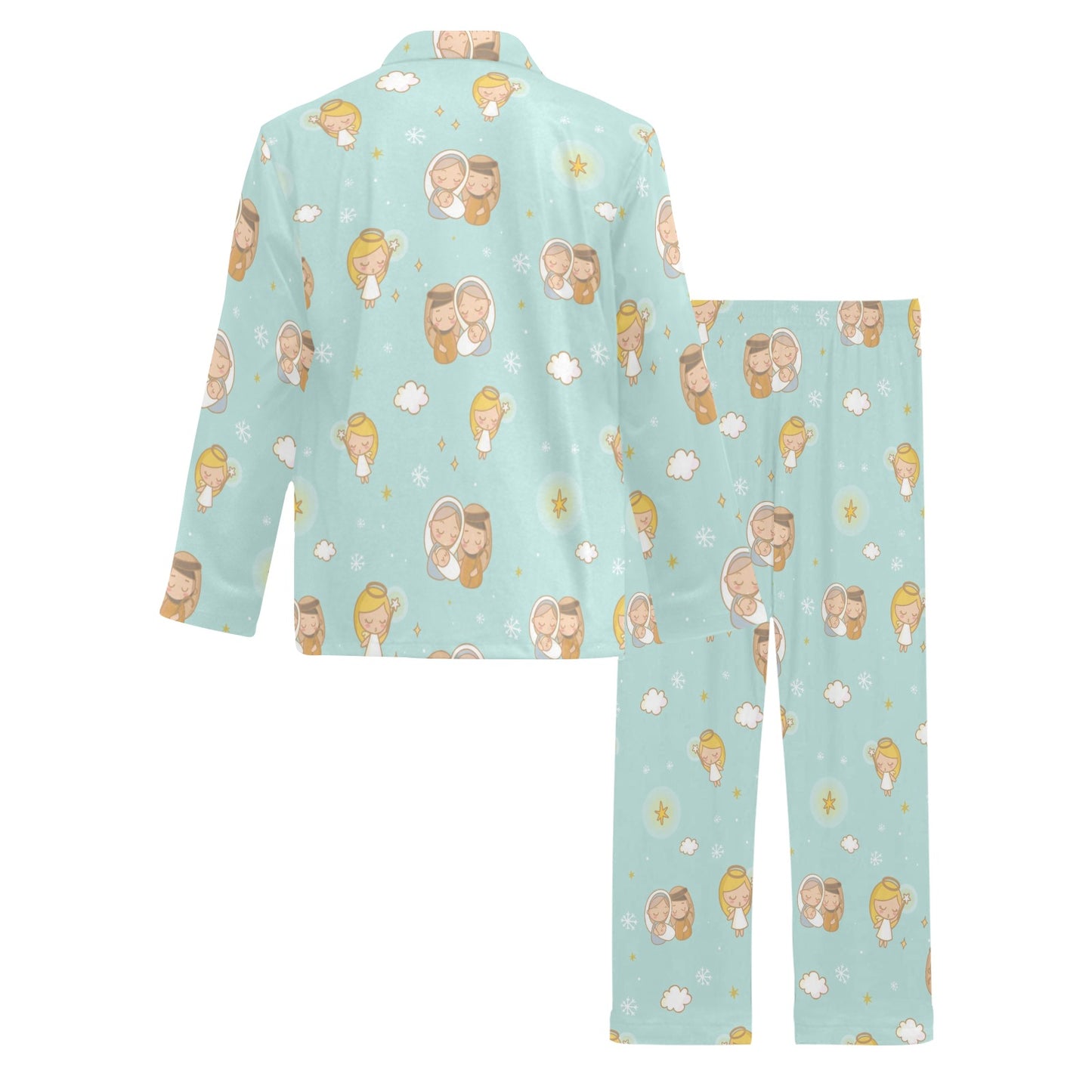 Christian Pattern Print Design 01 Men's Long Pajama Set