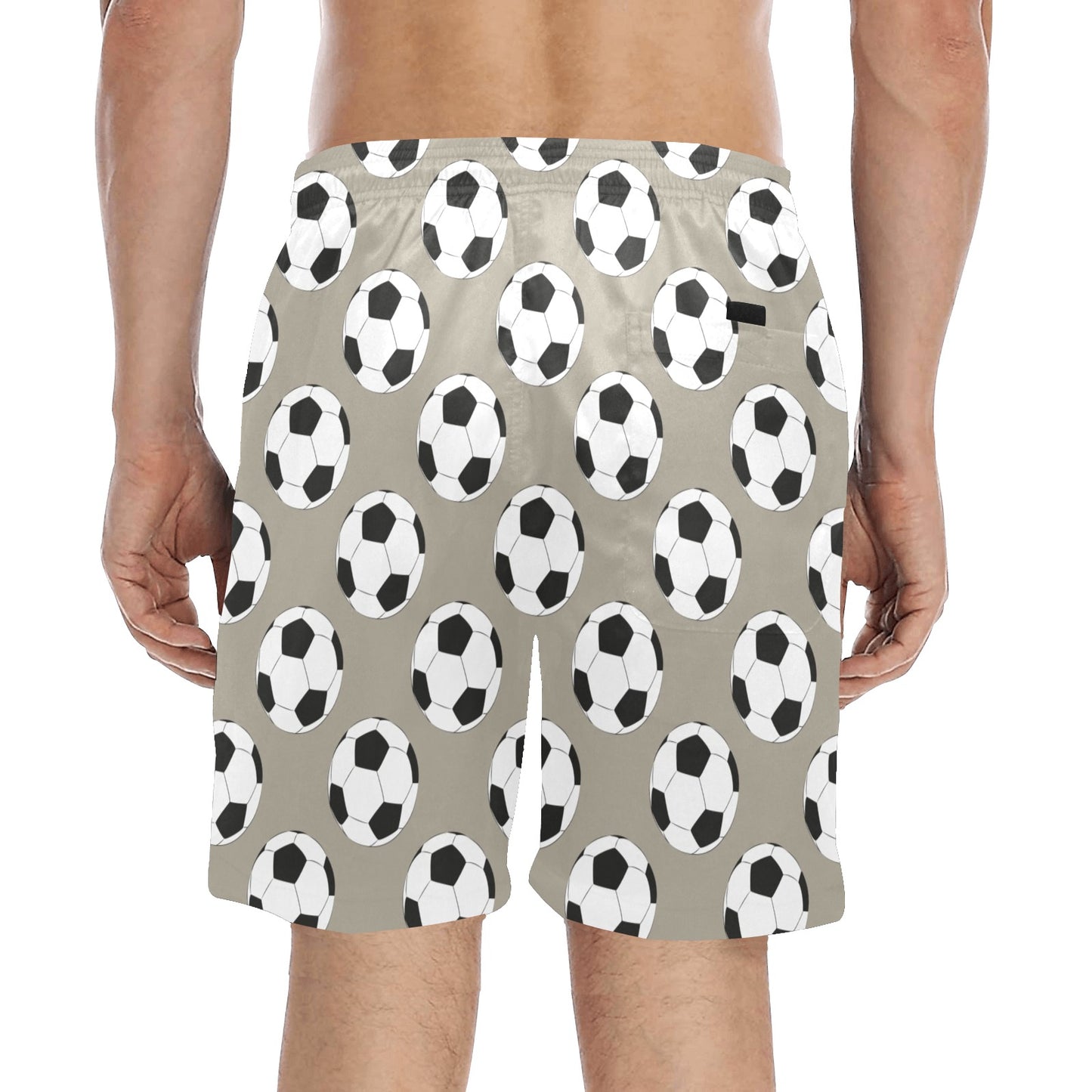 Soccer Ball Print Design LKS302 Men's Swim Trunks Beach Shorts