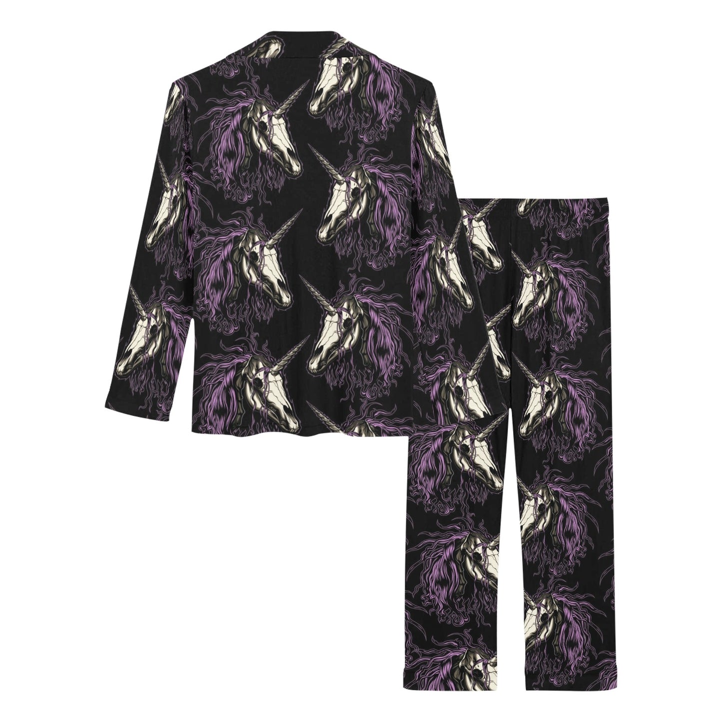 Unicorn Skull head Women's Long Pajama Set