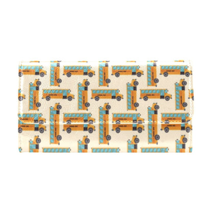 School Bus Print Design LKS305 Women's Trifold Wallet