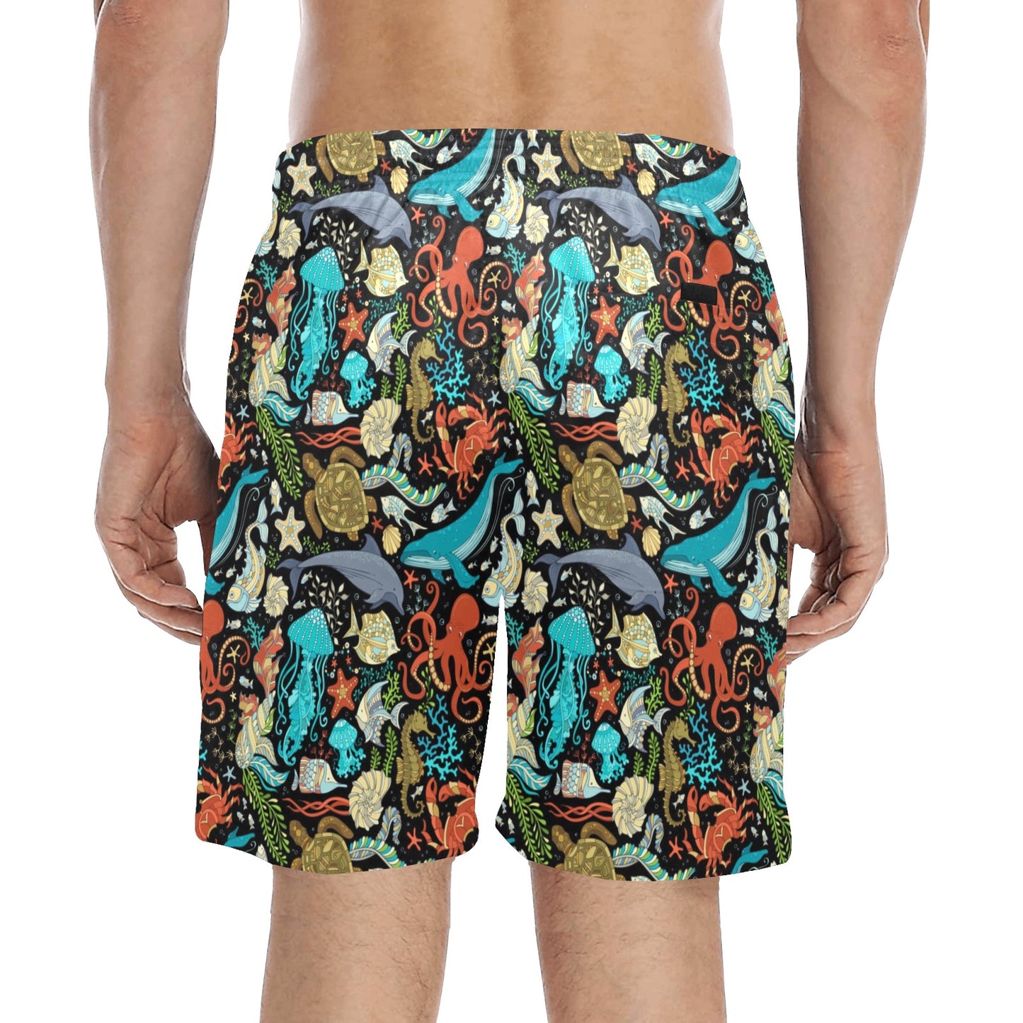 Underwater Animal Print Design LKS301 Men's Swim Trunks Beach Shorts