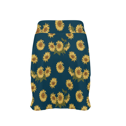 Sunflower Print Design LKS305 17" Golf & Pickleball Skort with Pockets