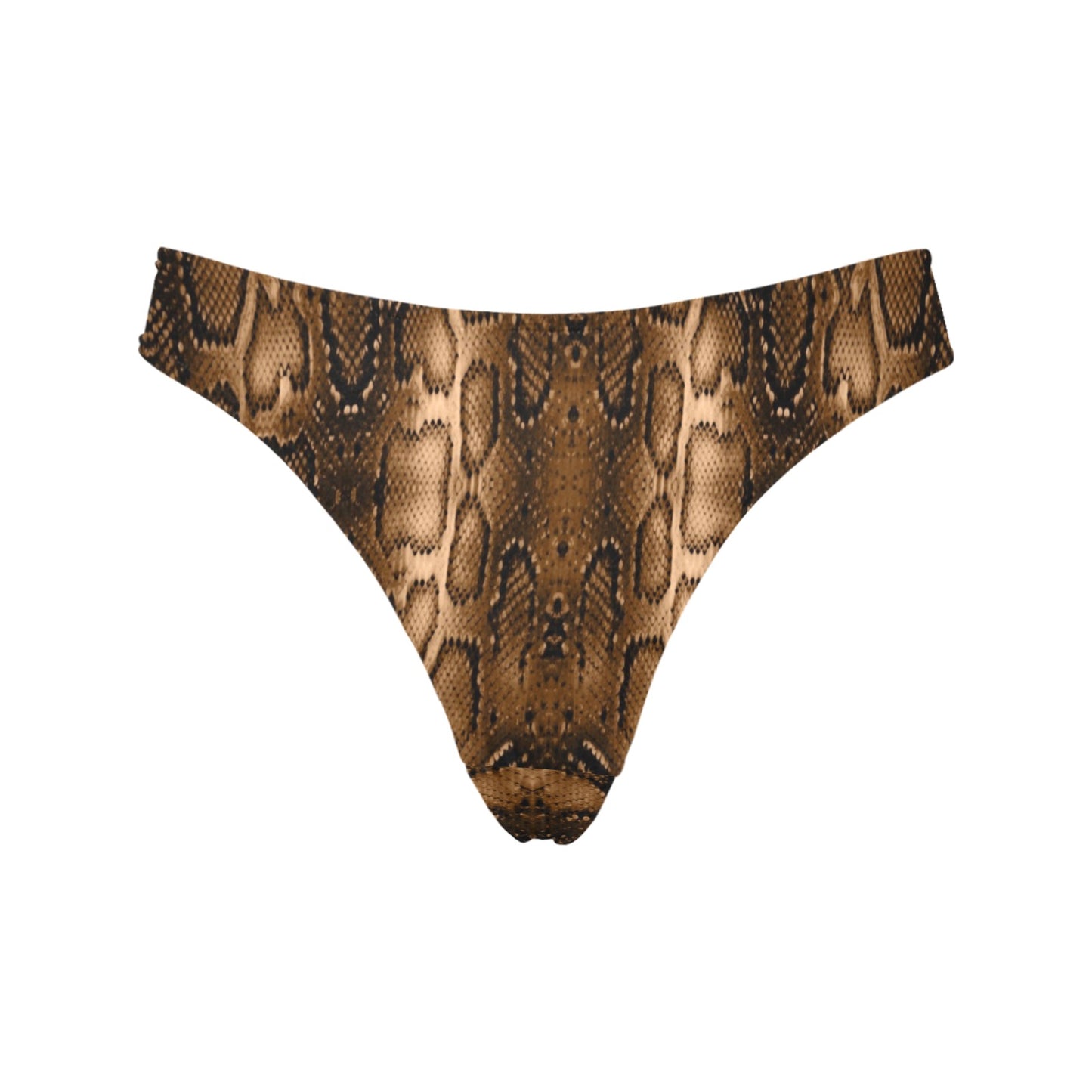 Snake Skin Brown Print Women's Thongs