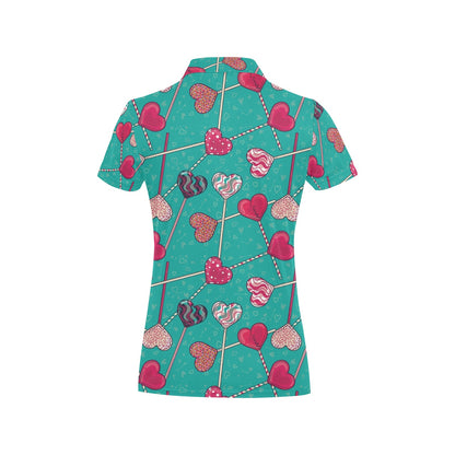 Lollipop Pattern Print Design LL01 Women's Polo Shirt