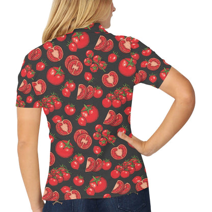 Tomato Print Design LKS303 Women's Polo Shirt