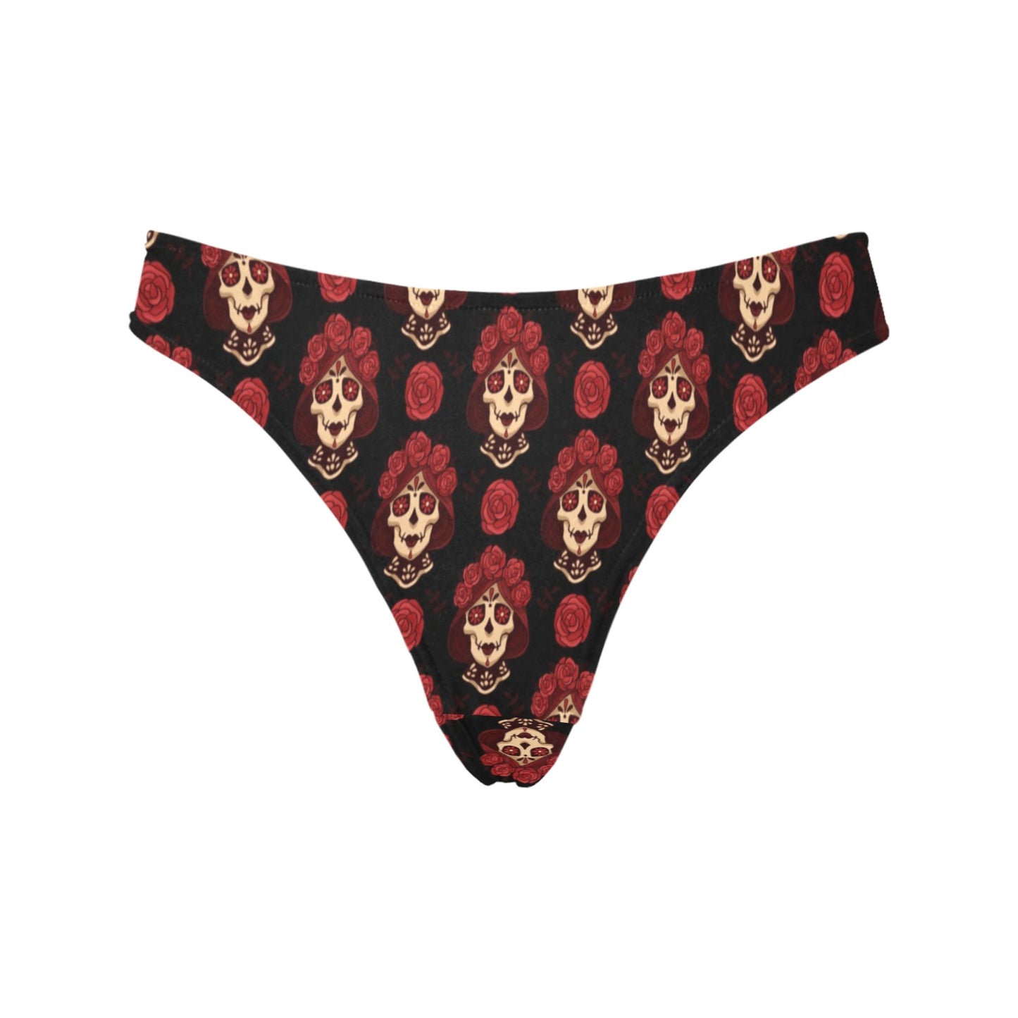 Day of the Dead Skull Girl Pattern Women's Thongs