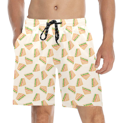 Sandwich Print Design LKS301 Men's Swim Trunks Beach Shorts
