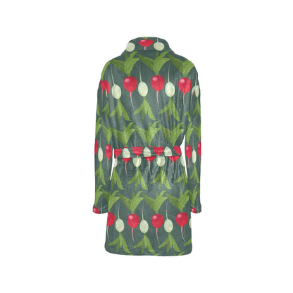 Radish Pattern Print Design A03 Women's Fleece Robe