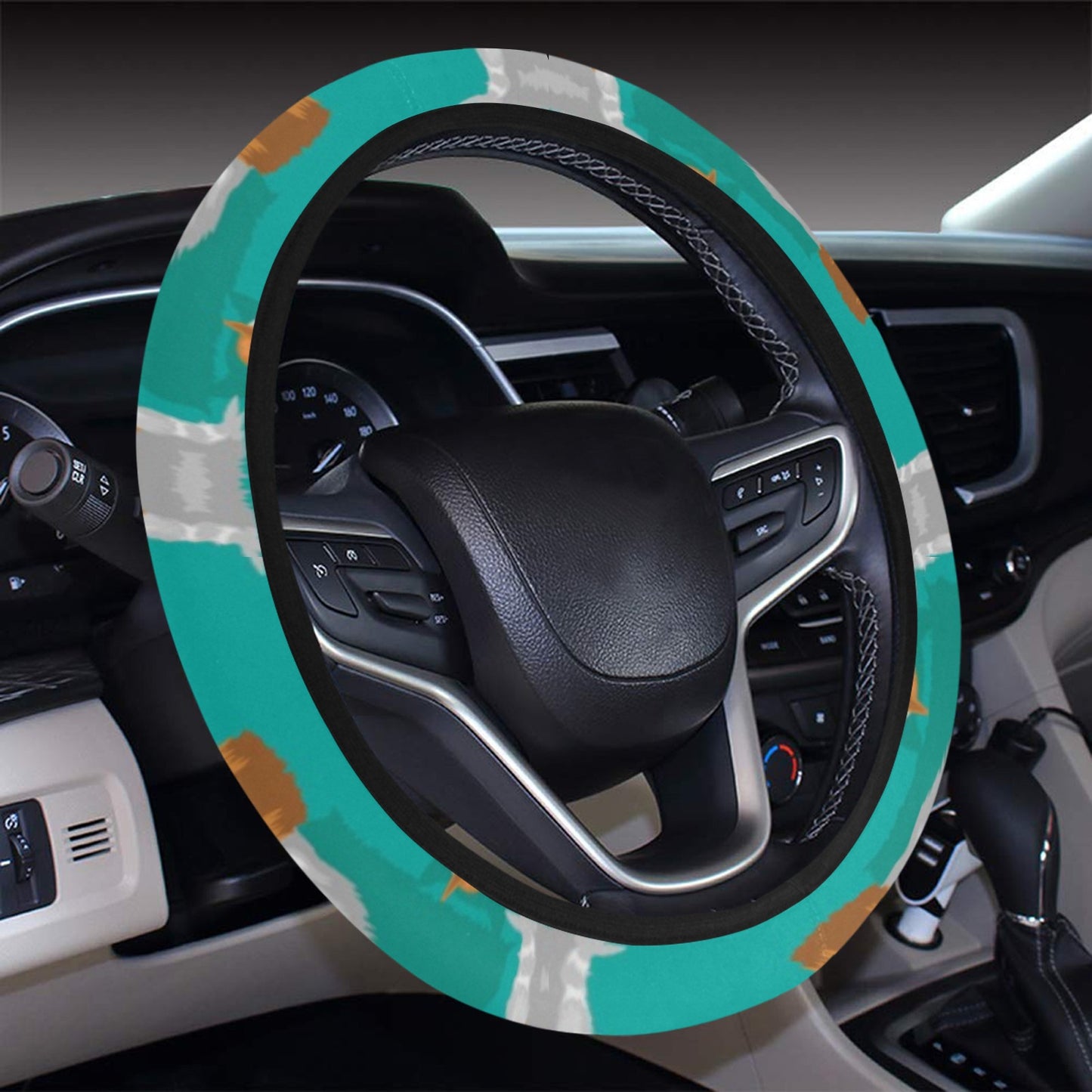 Silky Terriers Print Design LKS301 Steering Wheel Cover with Elastic Edge