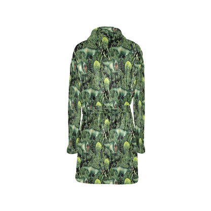 Dinosaur T Rex Print Pattern Women's Fleece Robe
