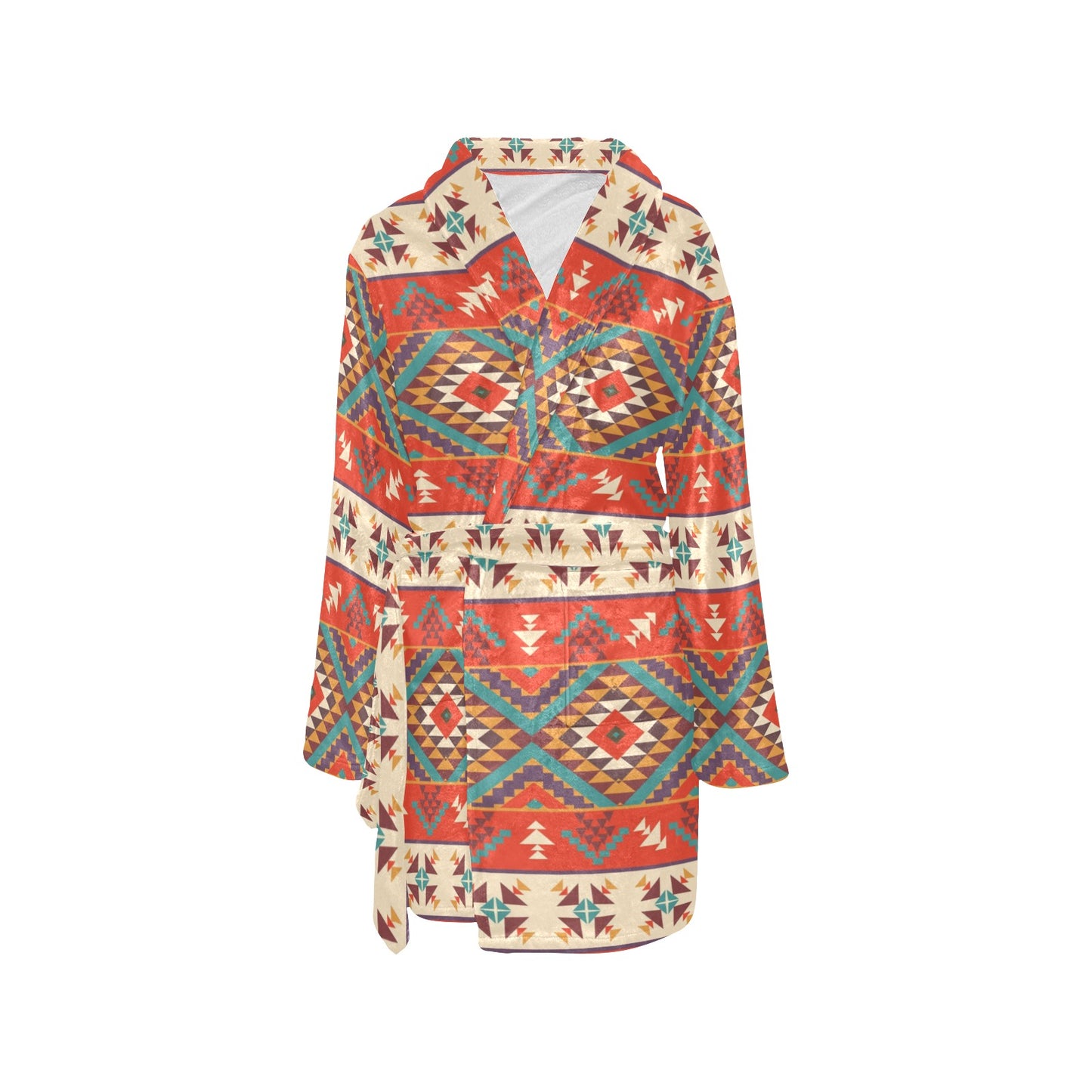 Aztec Red Print Pattern Women's Fleece Robe