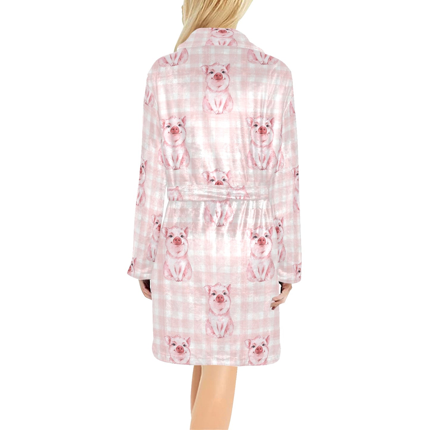 Pig Baby Pattern Print Design 01 Women's Fleece Robe