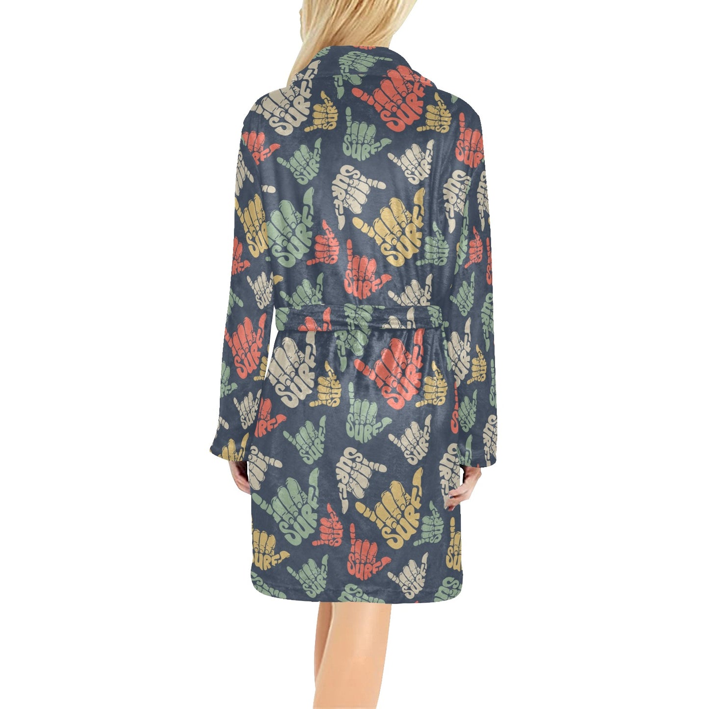Surf Hand sign Women's Fleece Robe