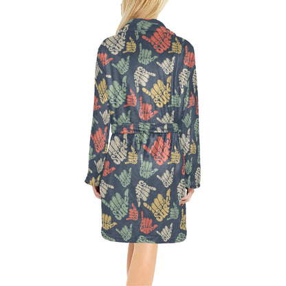 Surf Hand sign Women's Fleece Robe