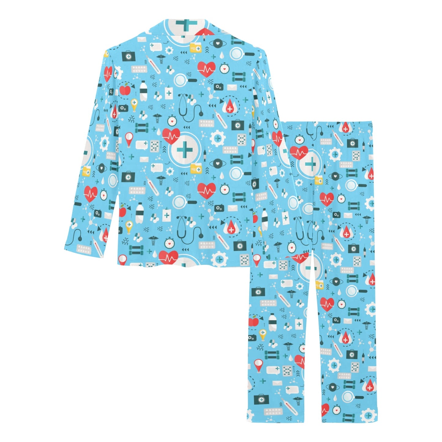 Medical Pattern Print Design 06 Women's Long Pajama Set