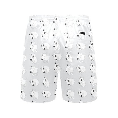 Bull Terrier hand draw Print Pattern Men's Swim Trunks Beach Shorts