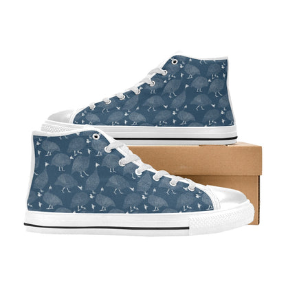Guinea Fowl Print Design LKS401 Men's High Top Canvas Shoes