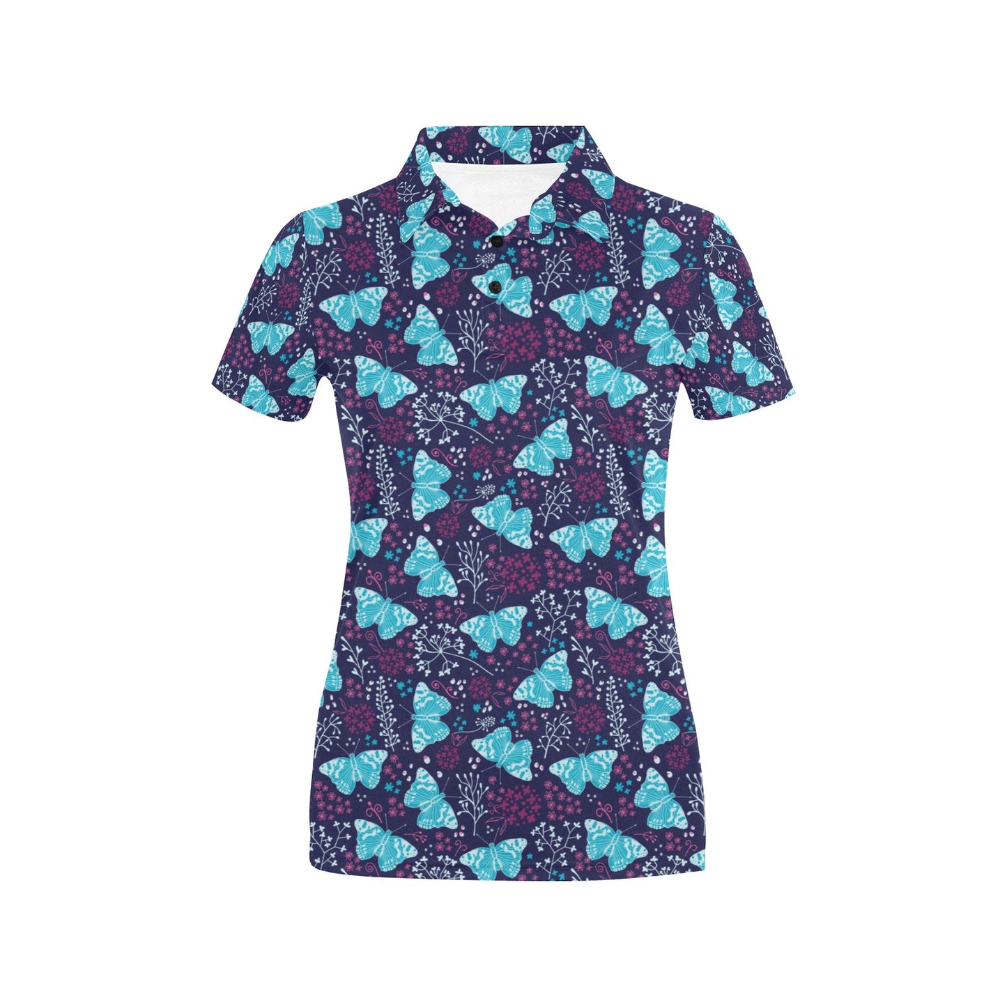 Butterfly Pattern Print Design 011 Women's Polo Shirt