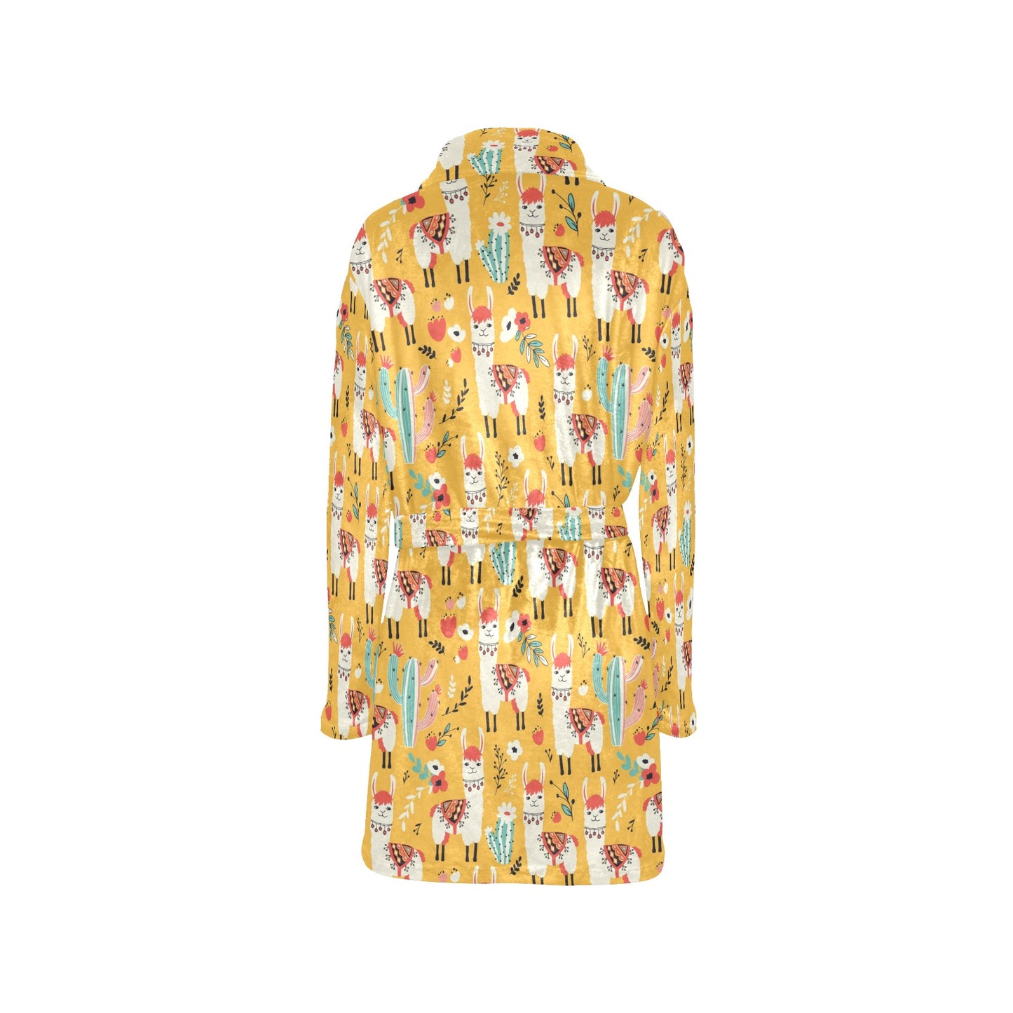 Llama Cute Themed Print Women's Fleece Robe