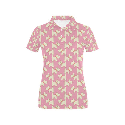 Scottish Terriers Print Design LKS306 Women's Polo Shirt
