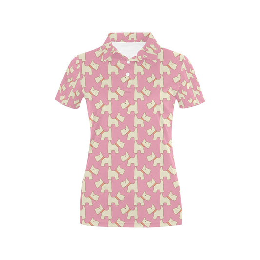 Scottish Terriers Print Design LKS306 Women's Polo Shirt
