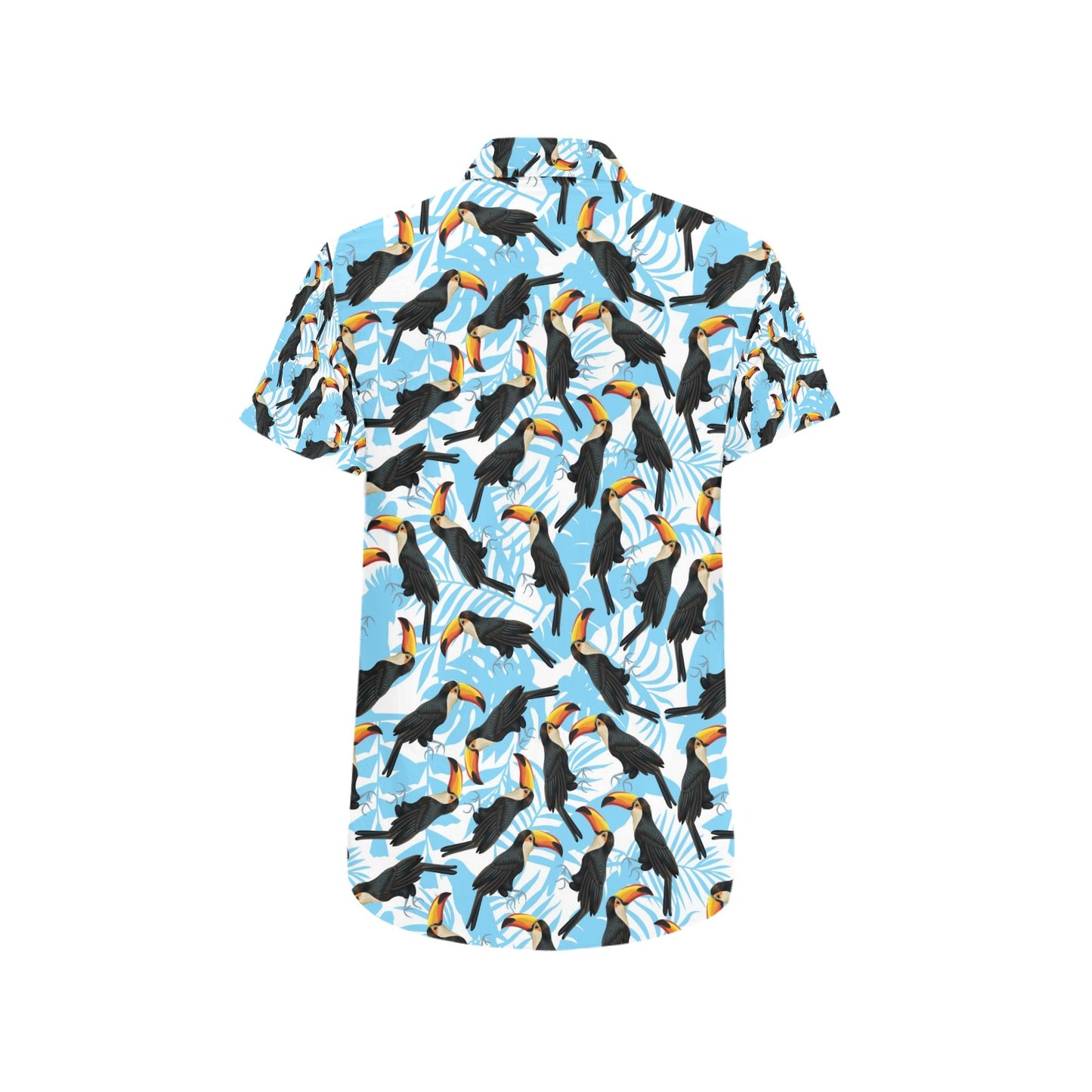 Toucan Print Design LKS303 Men Short Sleeve Button Up Shirt
