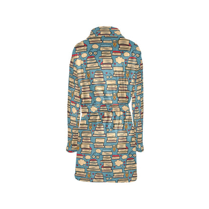 Book Pattern Print Design 03 Women's Fleece Robe