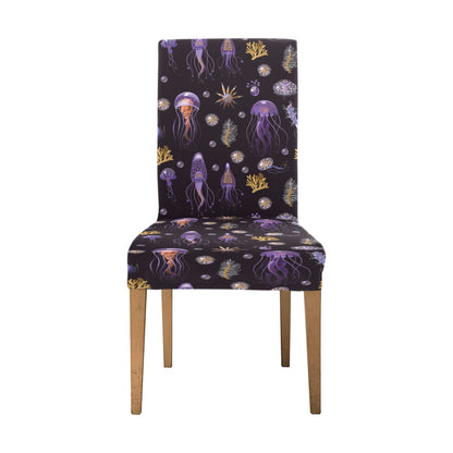 Seaweed With Jelly Fish Print Design LKS305 Dining Chair Slipcover