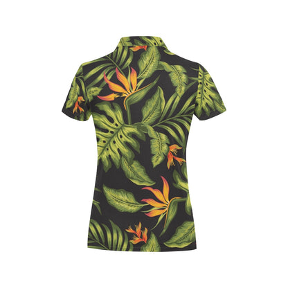 Bird Of Paradise Pattern Print Design BOP013 Women's Polo Shirt
