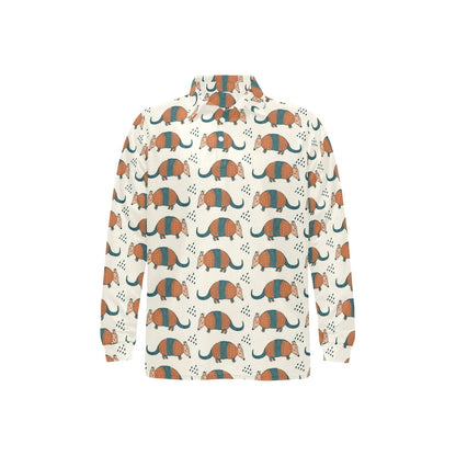 Armadillo Pattern Print Design 01 Long Sleeve Polo Shirt For Men's