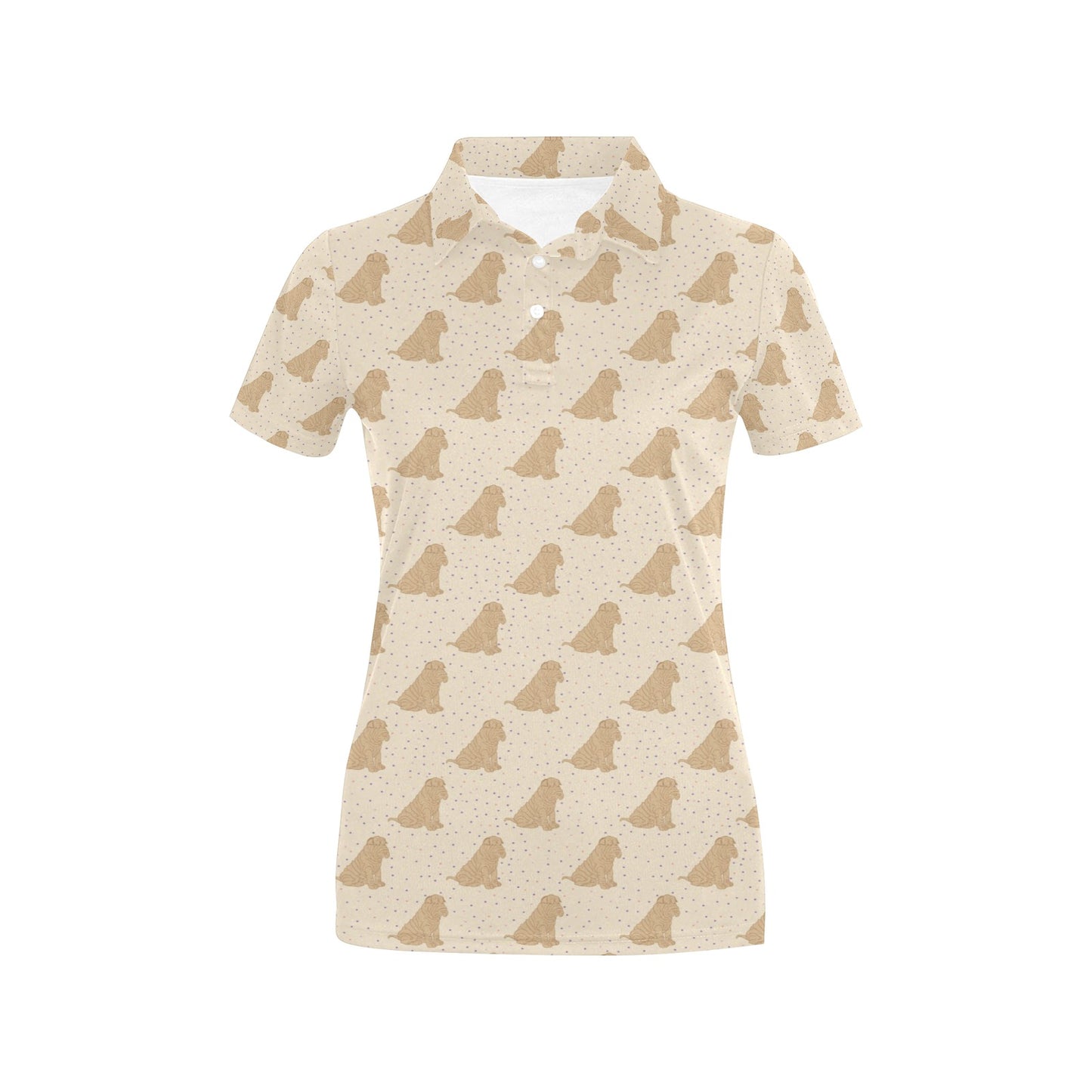 Chinese Shar Pei Pattern Print Design 01 Women's Polo Shirt