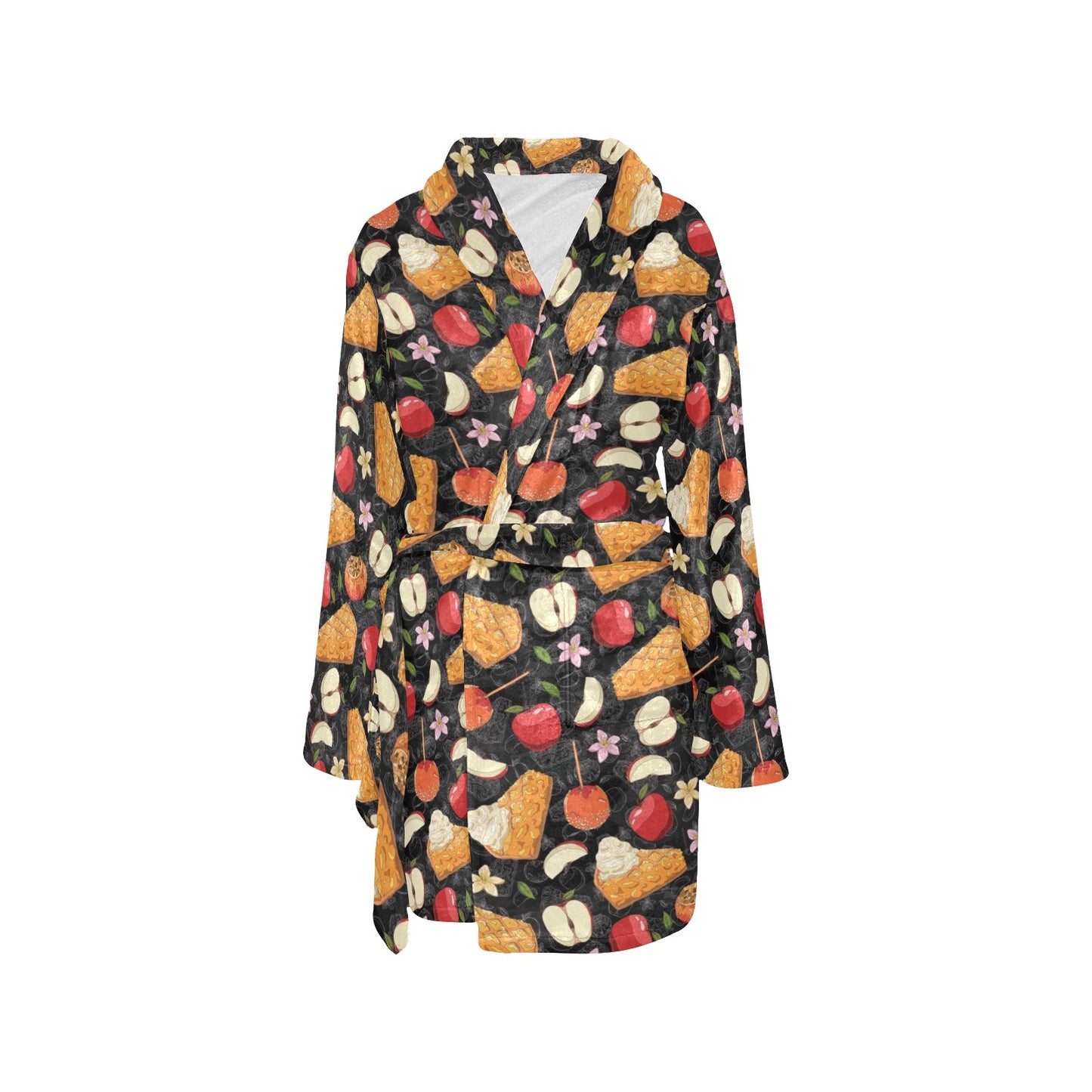 Apple Pie Pattern Print Design 01 Women's Fleece Robe