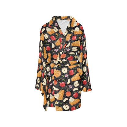 Apple Pie Pattern Print Design 01 Women's Fleece Robe