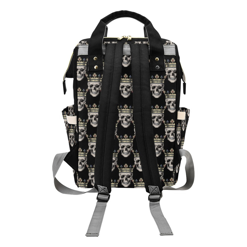 Skull King Print Design LKS3010 Diaper Bag Backpack