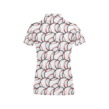 Baseball Pattern Women's Polo Shirt