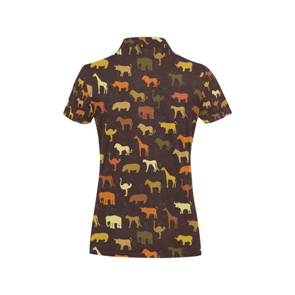 Safari Animal Print Design LKS301 Women's Polo Shirt
