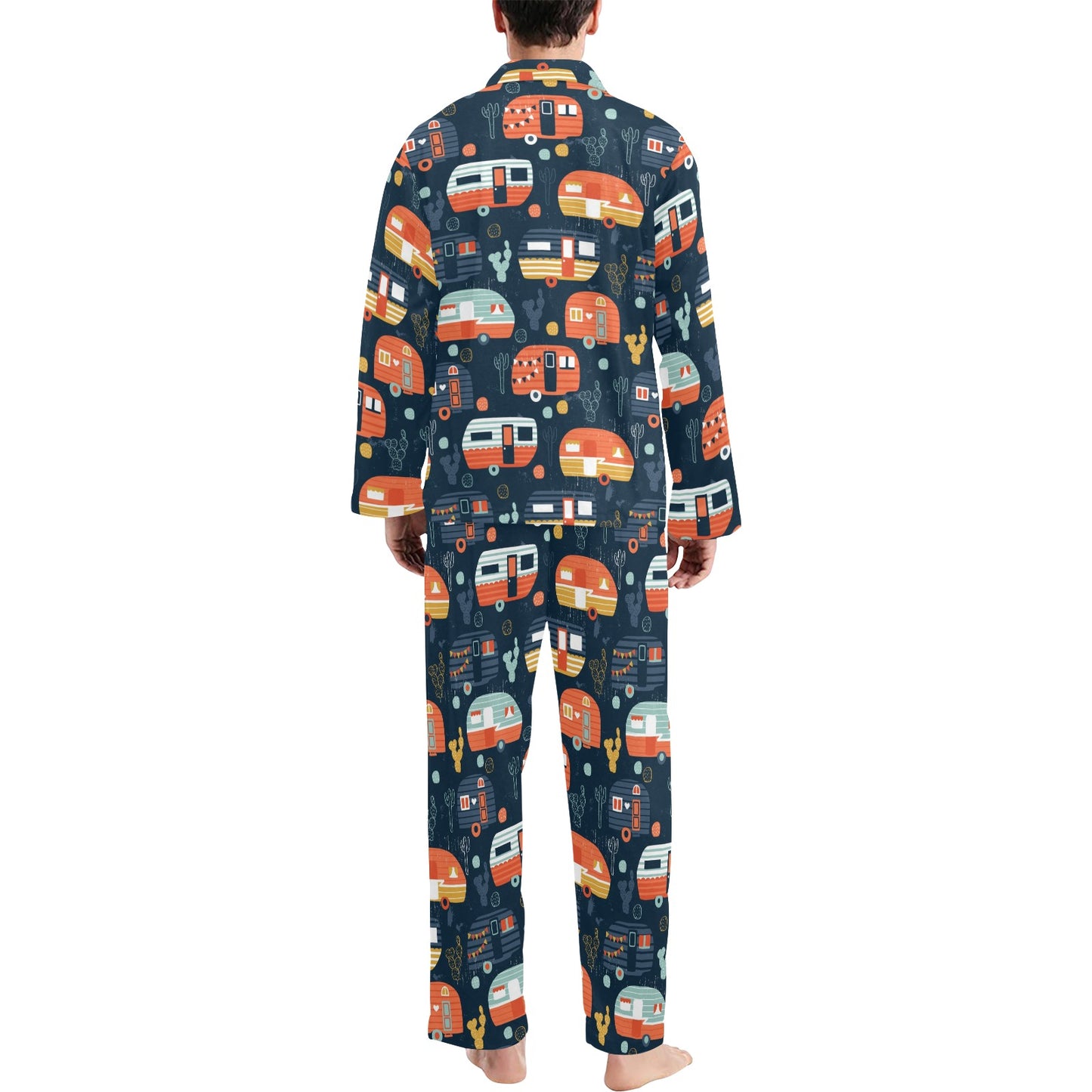 Camper Caravan Print Pattern Men's Long Pajama Set