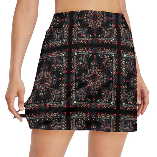 Bandana Print Design LKS307 17" Golf & Pickleball Skort with Pockets